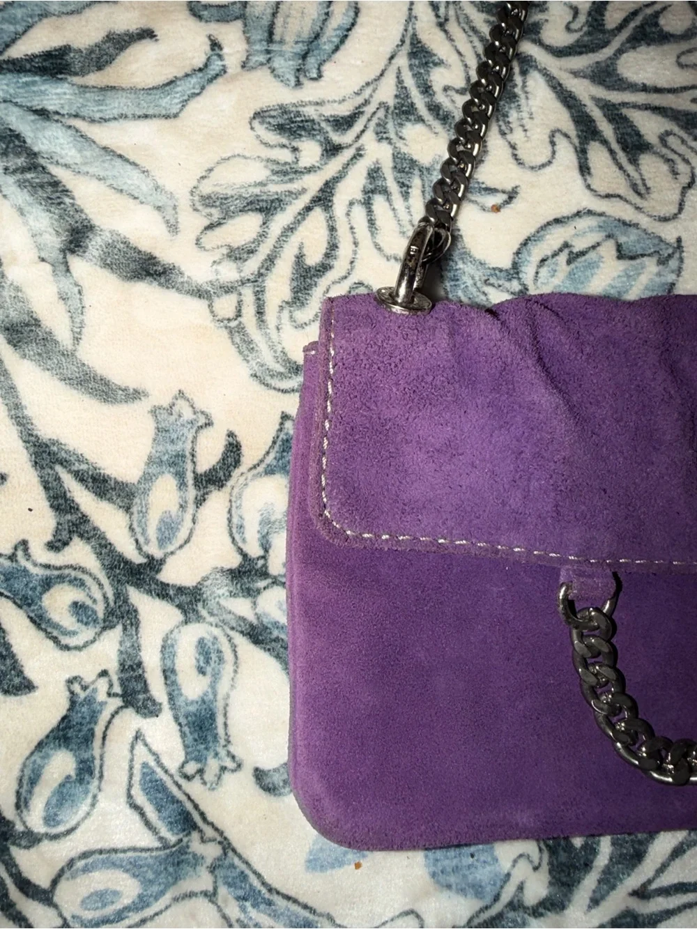Michael Kors Purple Suede Chain-Handle Shoulder Bag